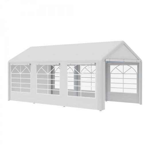 Carpa para Fiestas 6x3 m Cenador Pabellón de Jardín con 4 Paneles Laterales 2 Puertas Enrollables y 6 Ventanas Protección UV para Exterior Eventos Bodas Blanco [8]