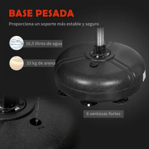 Saco de Boxeo de Pie con Altura Ajustable en 4 Niveles de 133-151 cm, Saco de Boxeo con Base Rellenable, Guantes e Inflador, para Adultos y Adolescentes, Negro y Rojo [5]