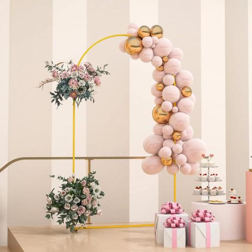 Arco de Jardín de Metal para Rosas Arco de Boda con Recubrimiento en Polvo para Decoración 120x40x220 cm Dorado