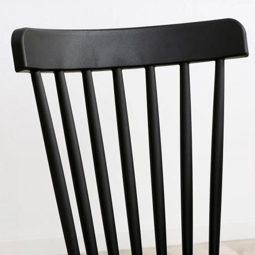 Juego de 4 Sillas de Comedor Estilo Nórdico con Respaldo de Polipropileno y Patas de Madera 48x52,5x83 cm Negro [7]