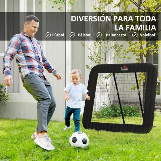 Red de Rebote Plegable con Ángulo Ajustable para Entrenamiento de Fútbol Béisbol y Más 128x118x108-120 cm Negro [3]
