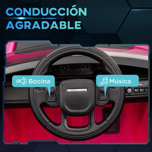 Coche Eléctrico para Niños con Licencia Land Rover Discovery Sport con Batería 12V Mando a Distancia Faros y Música Rosa [3]