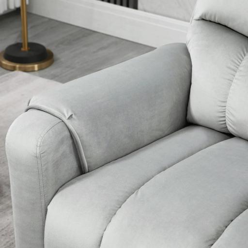 Sillón de Masaje Relax Sillón Levantapersonas con Reclinación Eléctrica hasta 135° Control Remoto y 8 Zonas de Masaje Tapizado en Terciopelo y Acolchado 79x97x103 cm Gris [7]