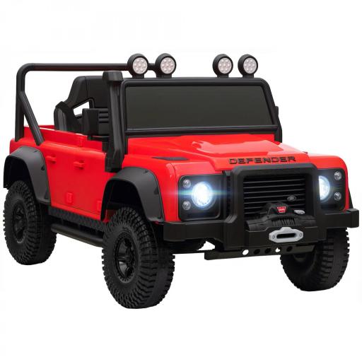 Coche Eléctrico para Niños con Licencia Land Rover 12V Control Remoto Sistema de Suspensión USB MP3 Faros Rojo [8]