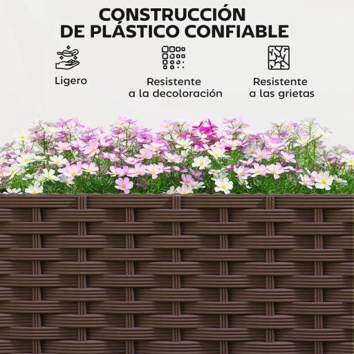 Jardinera con Enrejado Ruedas con Drenaje para Cultivos Verduras Flores Hierbas 40x40x165 cm Marrón [6]