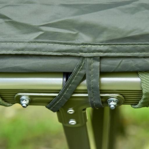 Cama Doble de Camping Plegable con Tienda de Campaña 4 en 1 Cama de Campamento Elevada con Colchón Hinchable y Bolsa de Transporte Tela Oxford Acero 193x145x180 cm Verde [8]