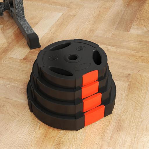 Juego de Discos Pesas de 4 Piezas 2x5 kg 2x7,5 kg con Orificios de 2,5 cm para Entrenamiento Fitness en Hogar Negro [7]