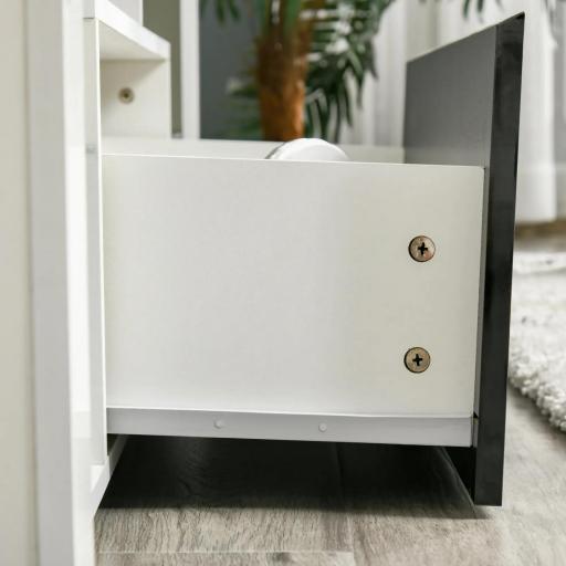 Mueble de TV para Televisiones de 55'' Mesa para TV de Salón con Luz LED 6 Modos de Colores 140x35x52 cm Blanco [7]