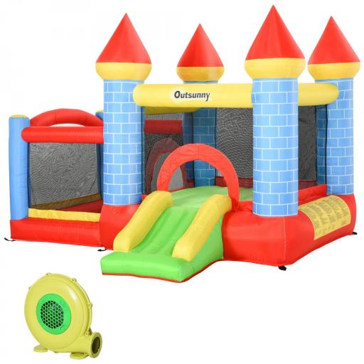 Castillo Hinchable para Niños con Tobogán Cama de Salto Inflador y Bolsa de Transporte para Interior y Exterior 280x260x210 cm Multicolor [8]