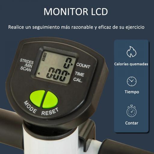 Máquina de Steps Mini Stepper para Fitness en Casa con Pantalla LCD y Pedales Antideslizantes 55x44x108cm Blanco y Verde [4]