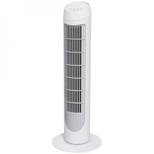Ventilador de Torre 45W Ventilador Vertical Silencioso con 3 Velocidades Oscilación 70° para Salón Ø27x75 cm Blanco [8]
