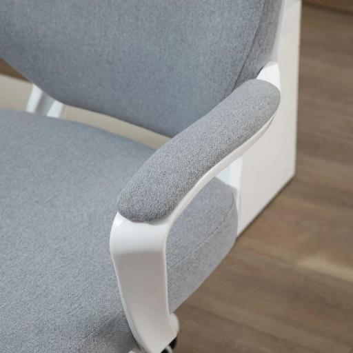 Silla de Oficina Giratoria Silla de Escritorio Basculante con Reposabrazos y Altura Ajustable para Dormitorio Salón Carga 120 kg 62x69x92-100 cm Verde Gris [6]