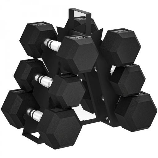 Juego de Mancuernas 2x4kg 2x6kg 2x8kg con Soporte de Almacenamiento para Ejercicio Entrenamiento Negro [9]