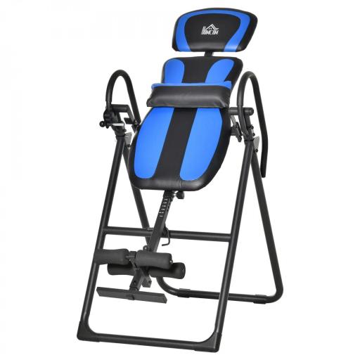 Tabla de Inversión Plegable con Ruedas Altura Ajustable 140-203 cm con Cinturón de Seguridad Carga 110kg Negro y Azul [9]