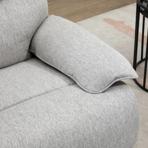 Sofá Reclinable Manual Sillón Relax Tapizado en Tela Reposapiés Carga 160 kg para Personas 150-190 cm 89x98x101 cm Gris [6]