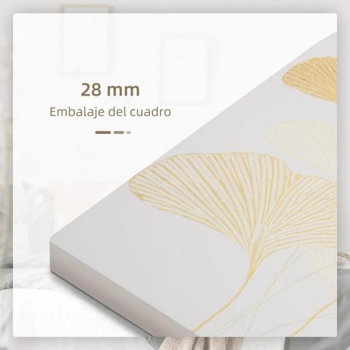 Cuadro de Arte en Lienzo Hojas de Ginkgo Biloba 90x60 cm 1 Parte Impresión Artística para Decoración de Pared en Salón Oficina Dormitorio [4]