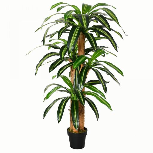 Dracaena Artificial con 66 Hojas Musgo Planta Artificial para Decoración Jardín Balcón Oficina Salón Ø20x160 cm Verde [3]