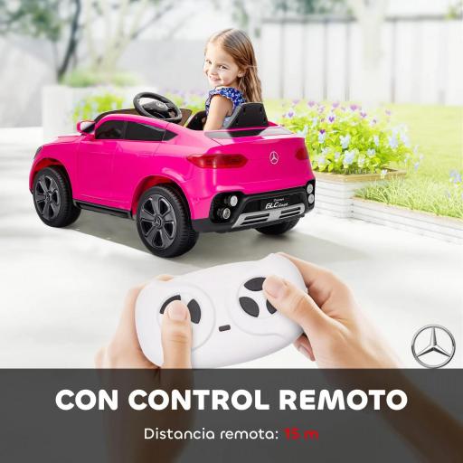 Coche Eléctrico para Niños Mercedes-Benz GLC Coupé 12V Mando a Distancia 2,4 G Motor Doble MP3 Rosa [5]