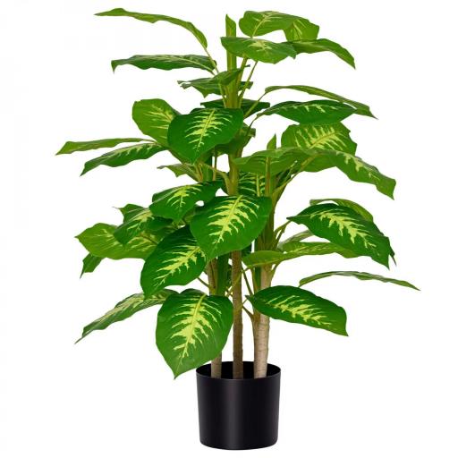 Aglaonema Artificial Planta Sintética de 95 cm con 42 Hojas Decoración para Hogar Oficina Verde [8]