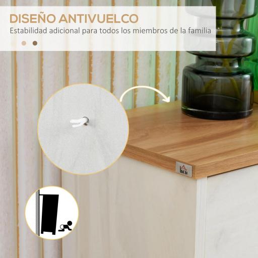 Zapatero Moderno con 3 Cajones Abatibles para 12 Pares de Zapatos para Pasillo Entrada 70x23,5x122 cm Blanco [3]