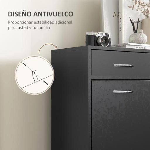 Mueble Zapatero Estrecho Armario de Zapatos con 2 Cajones Abatibles para 12 Pares de Zapatos 80x30x91,5 cm Negro [5]