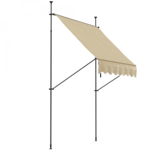 Toldo Manual Retráctil con Manivela 200x120x210-300 cm con Altura Ajustable Impermeable y Anti-UV Beige [8]