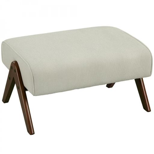 Reposapiés de Salón Taburete Bajo con Asiento Acolchado Patas de Madera para Sala de Estar Dormitorio 69x47x36 cm Beige [8]