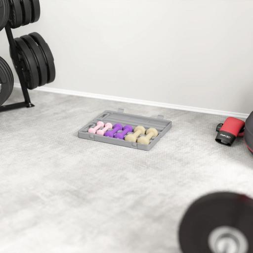 Juego de 6 Mancuernas Hexagonales de 1,5kg 1kg y 0,5kg con Revestimiento de PU con Maletín 43x18x7,5 cm Multicolor [7]