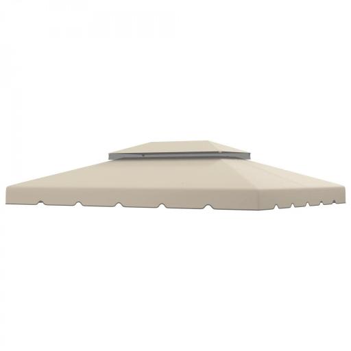 Toldo de Recambio para Cenador 4x3 m con Techo Doble Orificios de Drenaje Solo Toldo NO Incluye Marco Beige [8]