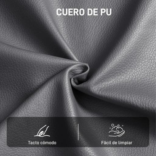 Butaca de Salón Tapizado en PU Sillón Lectura con Asiento Acolchado Reposabrazos Patas Metálicas Gris [5]