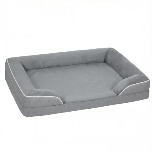 Cama para Perros Medianos Cama para Gatos con Base Antideslizante Funda Extraíble y Lavable 91,5x68,5x16,5 cm Gris [9]