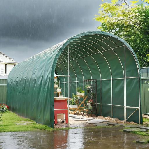 Lona Impermeable Exterior 6x8 m Toldo PE 90 g/m² Protección UV con Ojales Reforzados para Leña Muebles de Jardín Verde