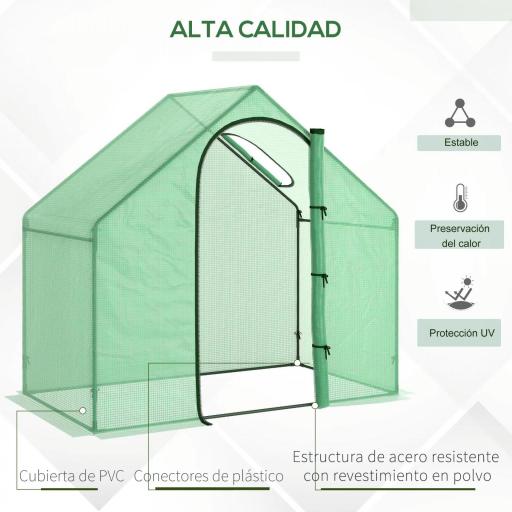 Invernadero Transparente de Jardín Vivero Casero Plantas 180x105x150cm [3]