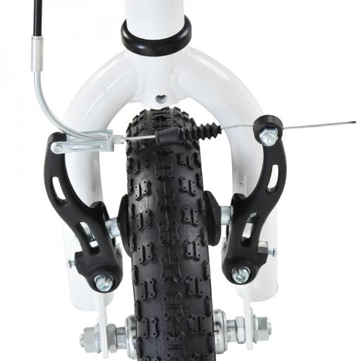 Patinete para Niños Mayores de 5 Años Scooter 2 Neumáticos Inflables de Caucho con Frenos Manillar Ajustable Pedal Antideslizante 120x58x85-95 cm Blanco [7]