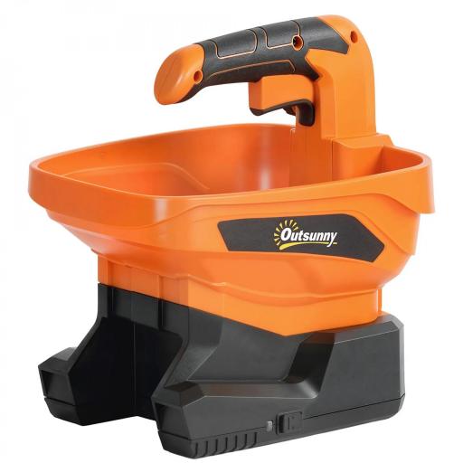 Esparcidor Portátil 3,3 L 8 Niveles de Flujo Ancho Dispersión Ajustable Puerto USB para Césped Sal hasta 800 m² Naranja [8]