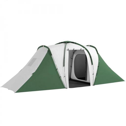 Tienda de Campaña para de 4-6 Personas con 2 Dormitorios Tienda de Camping Impermeable 3000 mm 555x225x190 cm Gris Verde [8]