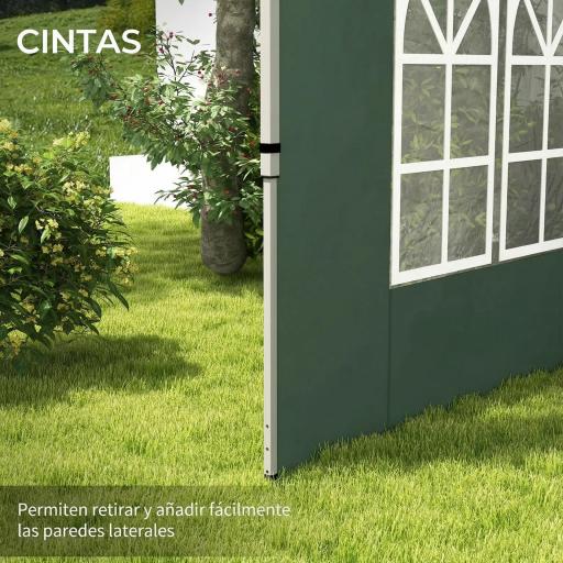 Paredes Laterales para Carpa de 3 x 3 / 3 x 4 m 2 Paneles de Tela Oxford de 295x195 cm con Ventana para Fiestas Verde [4]