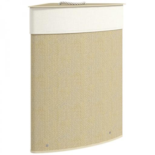 Cesto de Ropa de Bambú 55L, Cesto Triángulo con Bolsa Desmontable y Lavable, Tapa, Asa, 35x35x60cm, Natural [5]