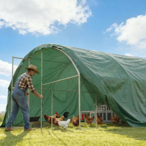 Lona Impermeable Exterior 6x8 m Toldo PE 90 g/m² Protección UV con Ojales Reforzados para Leña Muebles de Jardín Verde [7]