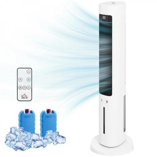 Climatizador Evaporativo 3 en 1 con Depósito de 3 L Oscilación 48° 3 Velocidades 3 Modos Temporizador 12h Blanco [9]