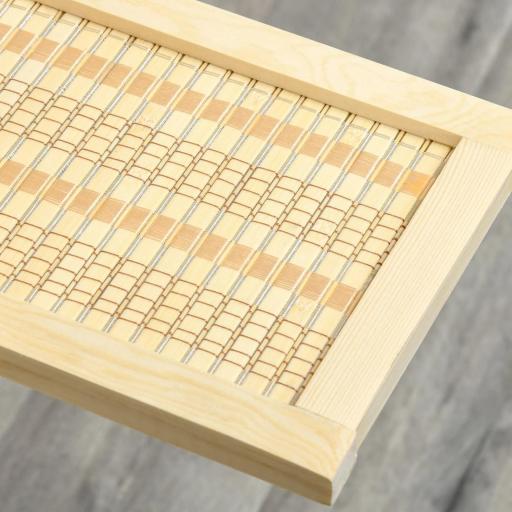 Biombo Separador de Ambientes Plegable de 4 Paneles con 2 Estantes Extraíbles para Dormitorio 180x180 cm Natural [7]