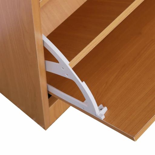 Recibidor de Entrada con Espejo Perchero y Zapatero Mueble de Recibidor de 2 Piezas con 6 Ganchos Estantes y Cajón Abatible para Pasillo Madera Marrón [6]