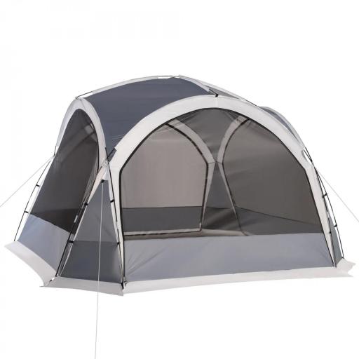 Carpa Portátil de Camping para 6-8 Personas con 4 Mosquiteros Gancho y Bolsa Anti-UV 350x350x230 cm Gris y Blanco [8]