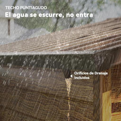 Caseta de Jardín Exterior 3 m² 235,7x152x208,7 cm con 2 Puertas Corredizas y 4 Ventanas Natural y Café [6]