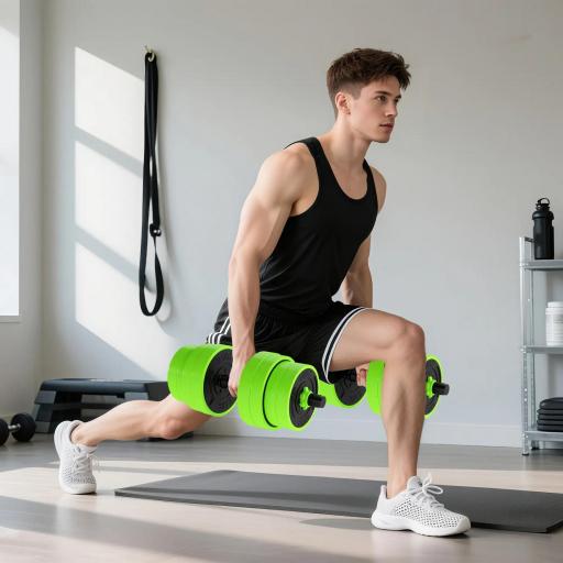 Juego de Mancuernas Ajustables 30 kg 4 en 1 como Kettlebell Barra Mancuernas Soporte para Flexiones para Gimnasio Casa [6]