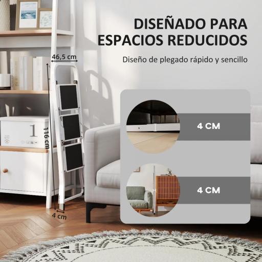 Escalera Plegable de 3 Peldaños 71x46,5x105,3 cm con Superficie Antideslizante Asa de Transporte y Carga Máxima 150 kg [3]