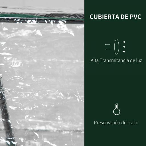 Invernadero de Exterior 120x60x60 cm Invernadero de Jardín con 2 Ventanas Enrollables y Marco de Acero para Cultivo de Plantas Verduras Flores Tomates Transparente [2]