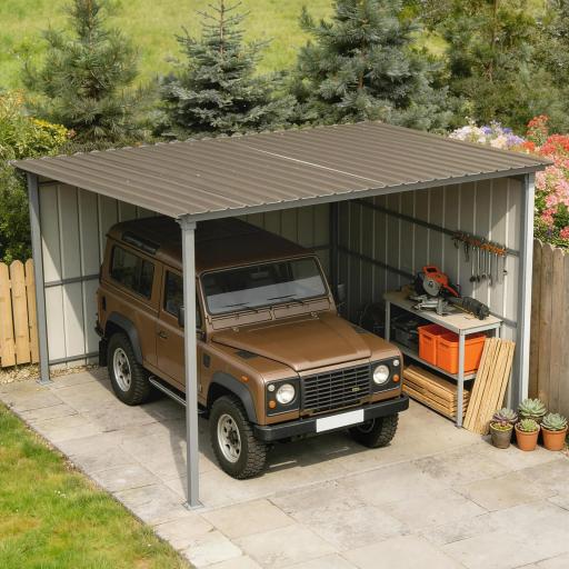 Juego de 12 Paneles para Tejado de Acero Galvanizado 7m² para Caseta de Herramientas Cobertizo 129x45cm Marrón [3]