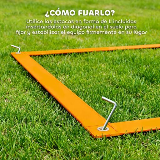 Juego de Agilidad para Perros de 4 Piezas con Piquetes para Slalom Zona de Reposo Valla y Anillo de Salto Naranja y Azul [5]
