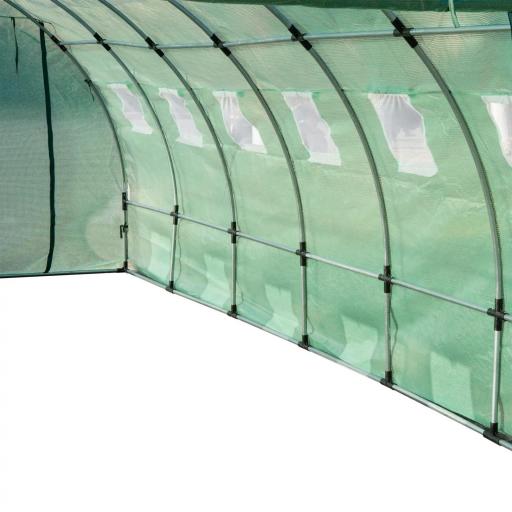 Cubierta de Repuesto para Invernadero 600x300x200cm Tipo Túnel Carpa de Invernadero con 12 Ventanas Verde [2]